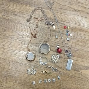 SALE Origami Owl necklaces charms plates dangles